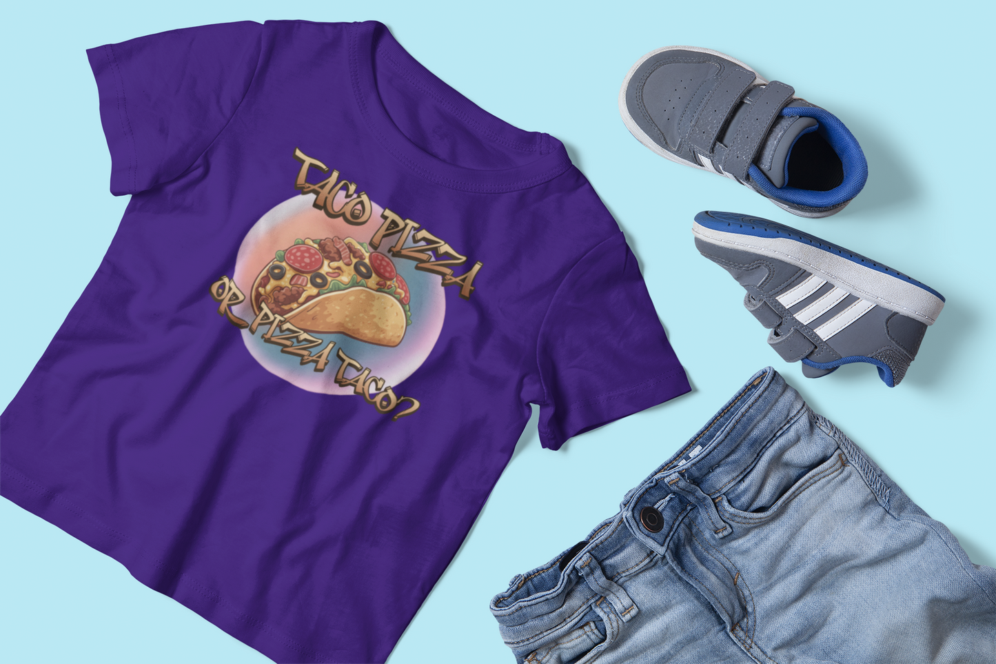 The Great Taco Pizza Debate Kids Tee