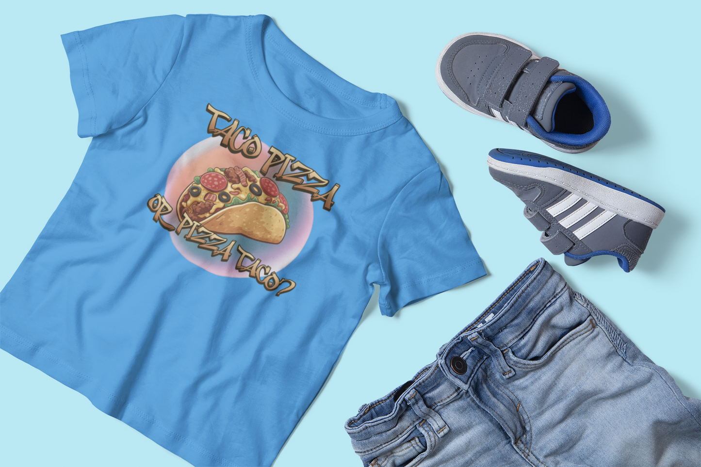 The Great Taco Pizza Debate Kids Tee