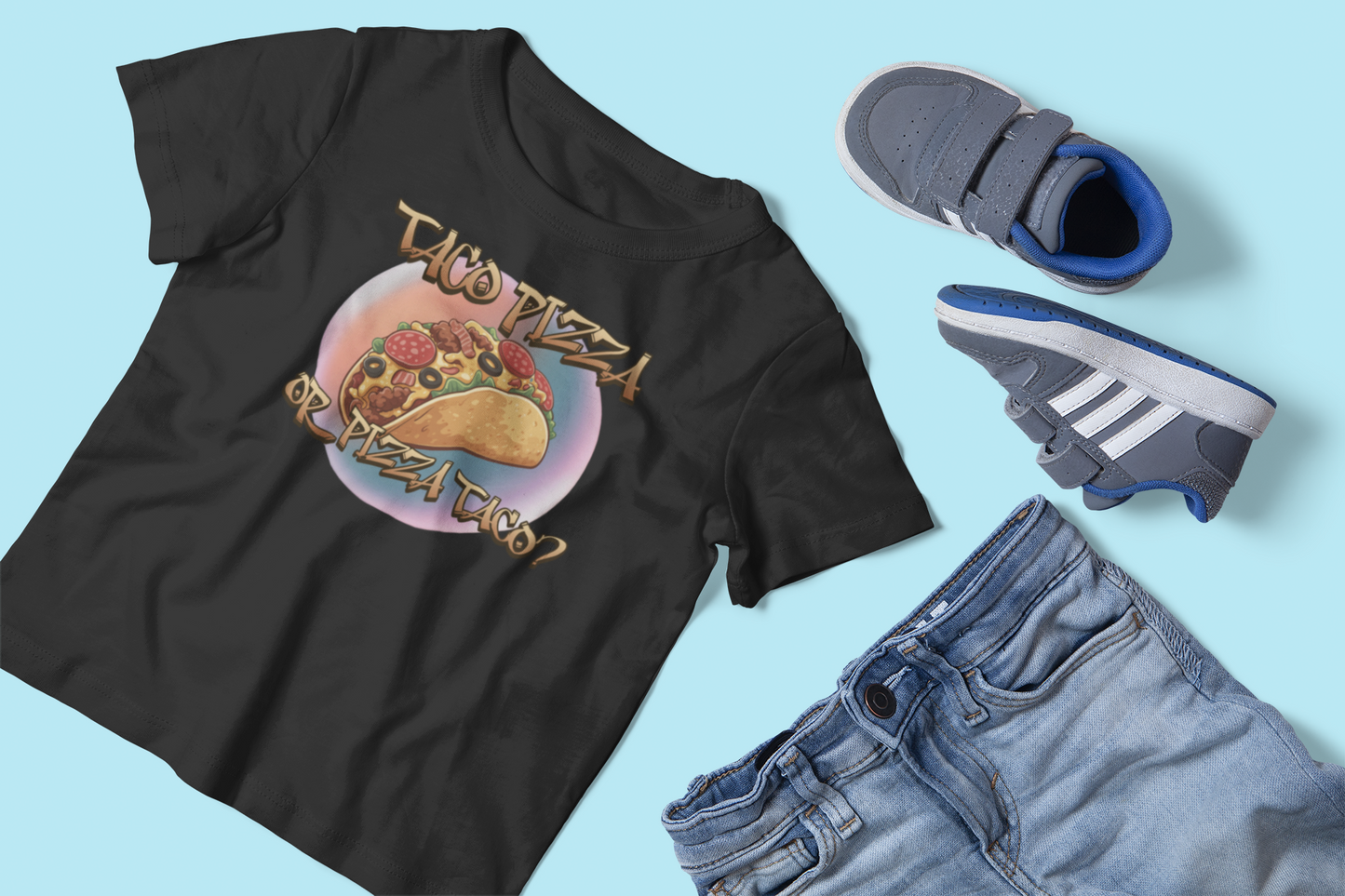 The Great Taco Pizza Debate Kids Tee