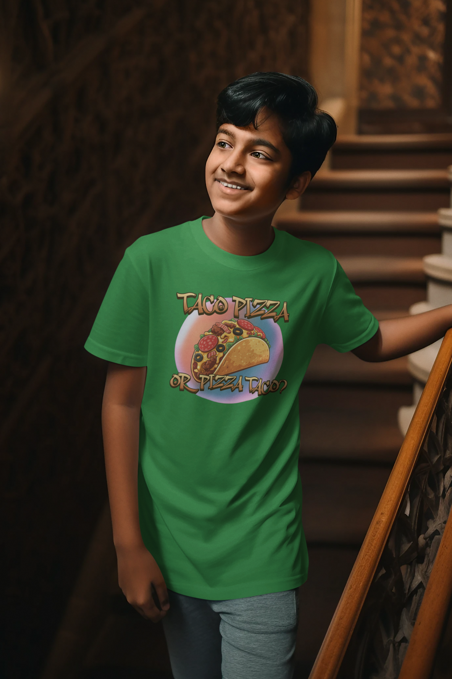 The Great Taco Pizza Debate Kids Tee