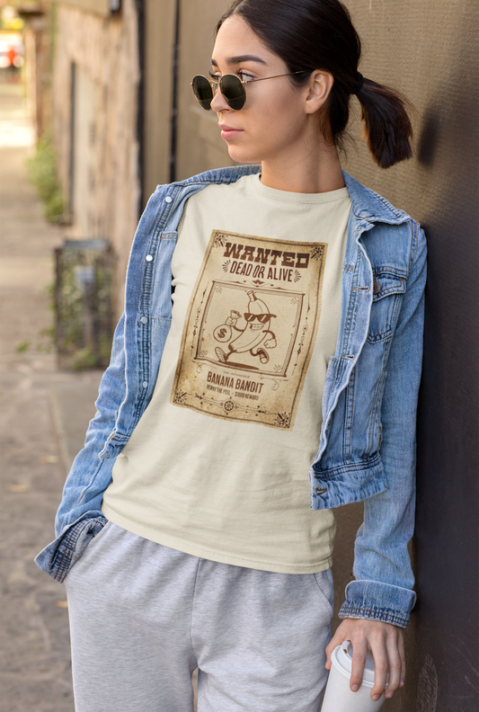 Banana Bandit ‘Wanted’ Tee – Playful Outlaw Style for Snack Lovers