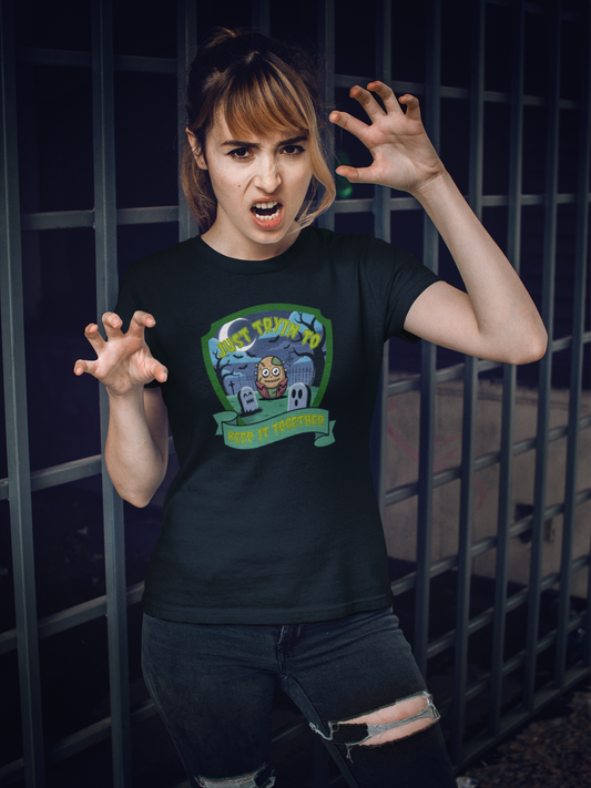 Just Tryin’ To Keep It Together Tee – Franken-Spud Style for Halloween Fun