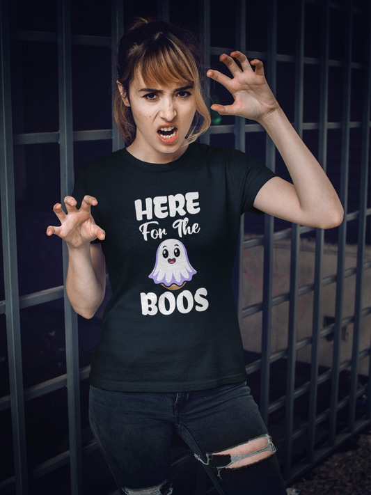 Here for the Boos Tee – Ghostly Puns & Halloween Fun for Your Crew
