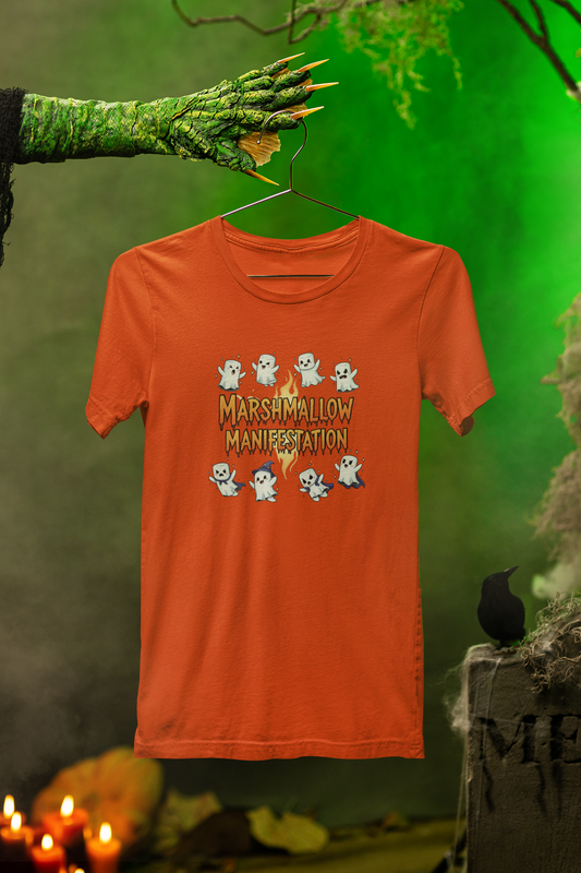Marshmallow Manifestation Halloween Tee – Sweet & Spooky Vibes
