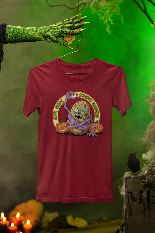 Slightly Seasoned Zombie Tater Tee – Spooky Halloween Style