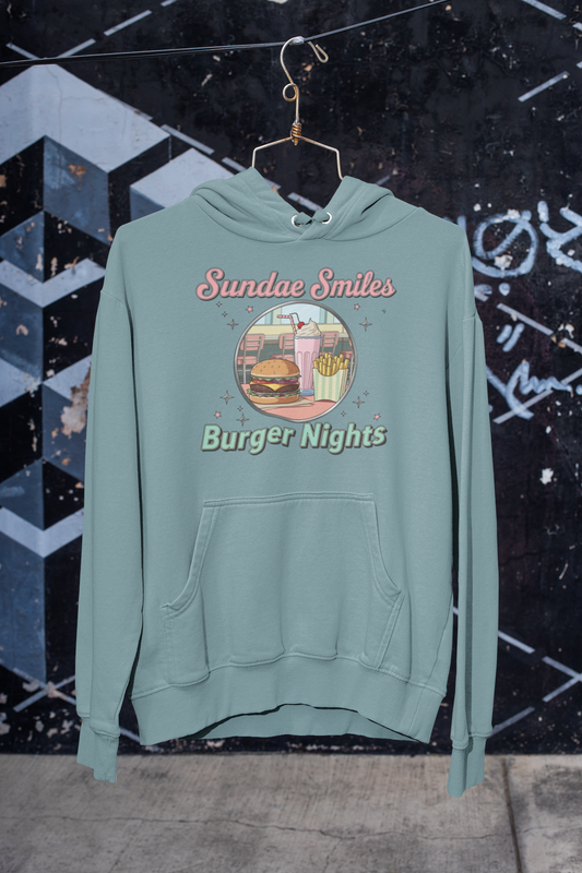 Sundae Smiles & Burger Nights Retro Hoodie