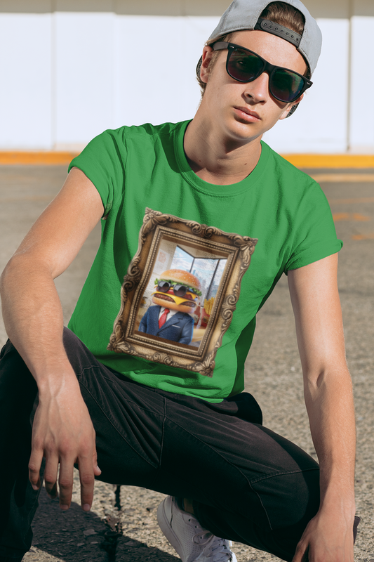 Boss Burger Old-Time Tee – Vintage Portrait Style with a Side of Humor