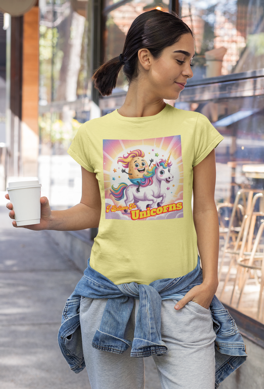 I Believe In Unicorns Tee – Magical Cartoon Style for Dreamers